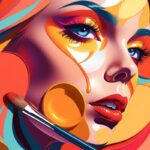 Макияж дня с использованием отражений и света для создания иллюзии объема и движения