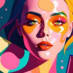 Макияж дня с использованием техно-эффектов для отражения световых игр