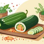 ПП-роллы из лодочек огурца с начинкой из киноа и свежих трав